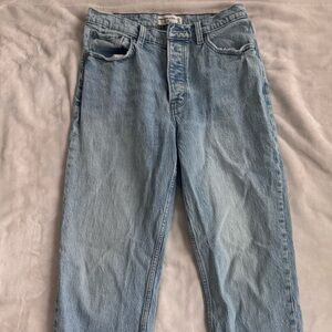 Abercrombie & Fitch Light Blue High-Rise Dad Jeans